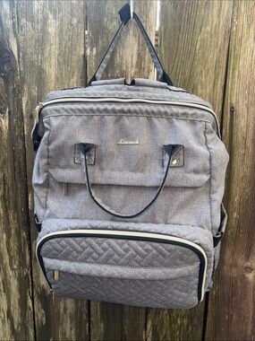 Lovevook Gray Silver Quilted Backpack Travel Bag Teacher Nurse Computer Large